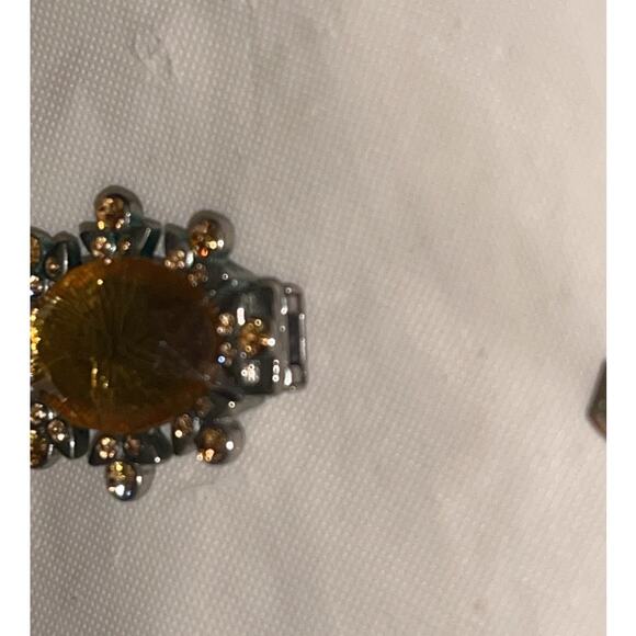 Banana Republic floral yellow Gold Jewel Statement Necklace - Picture 9 of 10